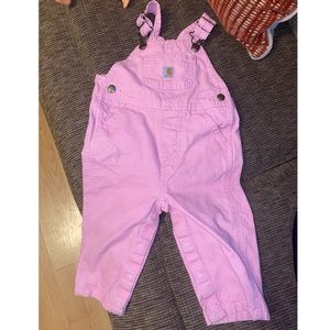 Pink Carhartt Bibs, 12M